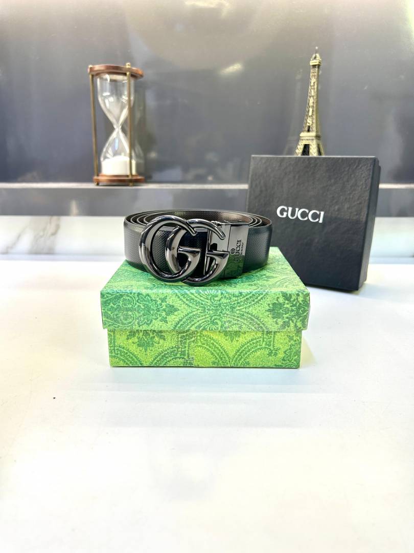 Gucci_Glossy Reversible Belt Black Fa 667