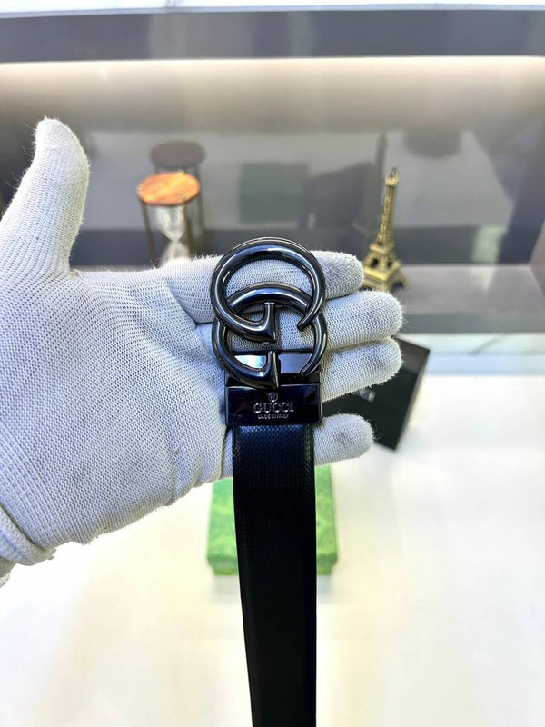 Gucci_Glossy Reversible Belt Black Fa 667