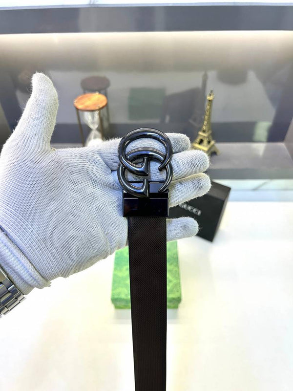 Gucci_Glossy Reversible Belt Black Fa 667