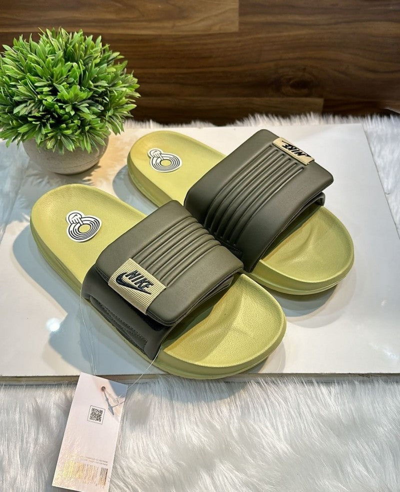 Nike OffCourt Adjust Slides olive green
