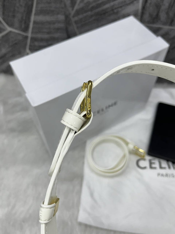 Celine Terence White Shoulder Bag With Original Box & Long Belt