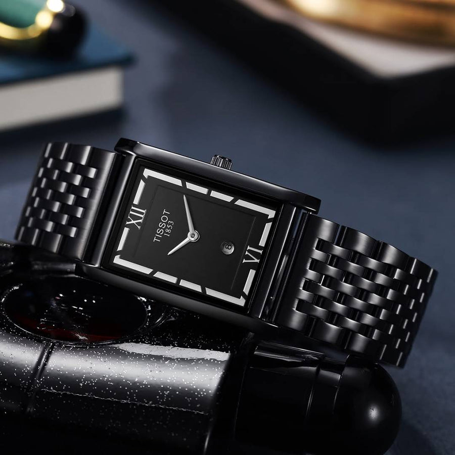 Tissot 1853 T-Classic Heritage Rectangular Style Full Black
