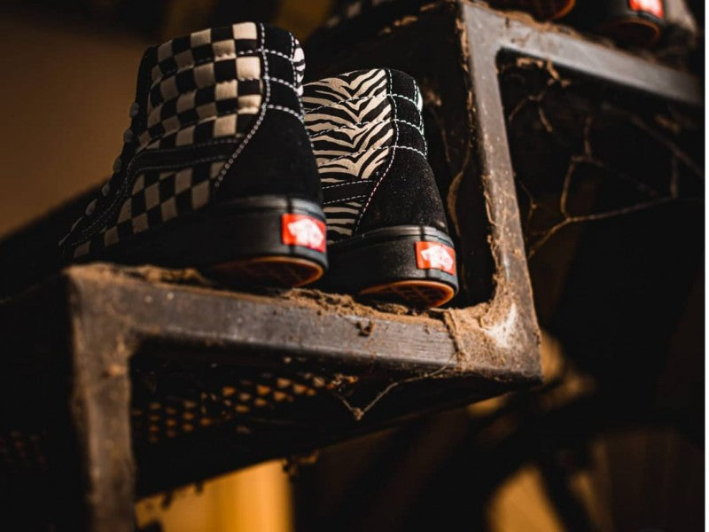 Vans SK8 High Zebra n Checkerboard Sneakers