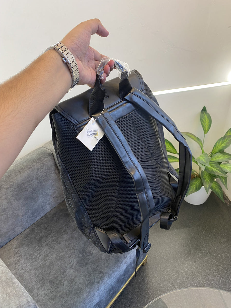 Christian diyor jacquards fabric monogram duffle bag and bagpack full set black