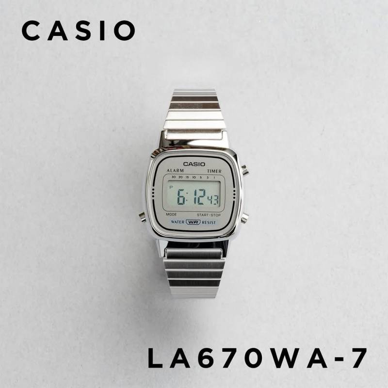 Casio Womens Vintage LA670 Silver Grey