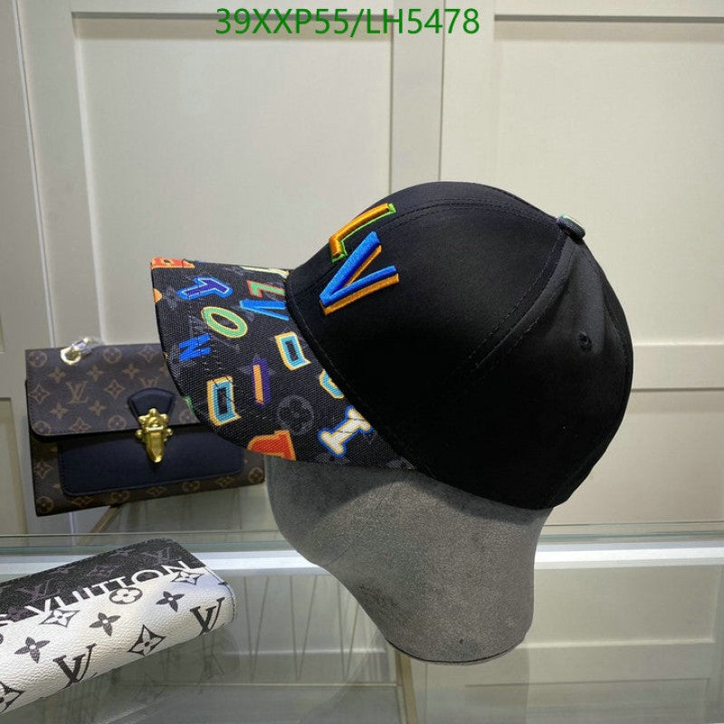 Louis Vuitton_Embroidered_Front_Logo_Alphabetic_Black_Premium_Unisex_Cap_With_Safety_Box