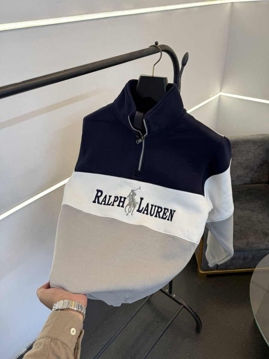 Ralph lauren imported half zip sweatshirt navy grey
