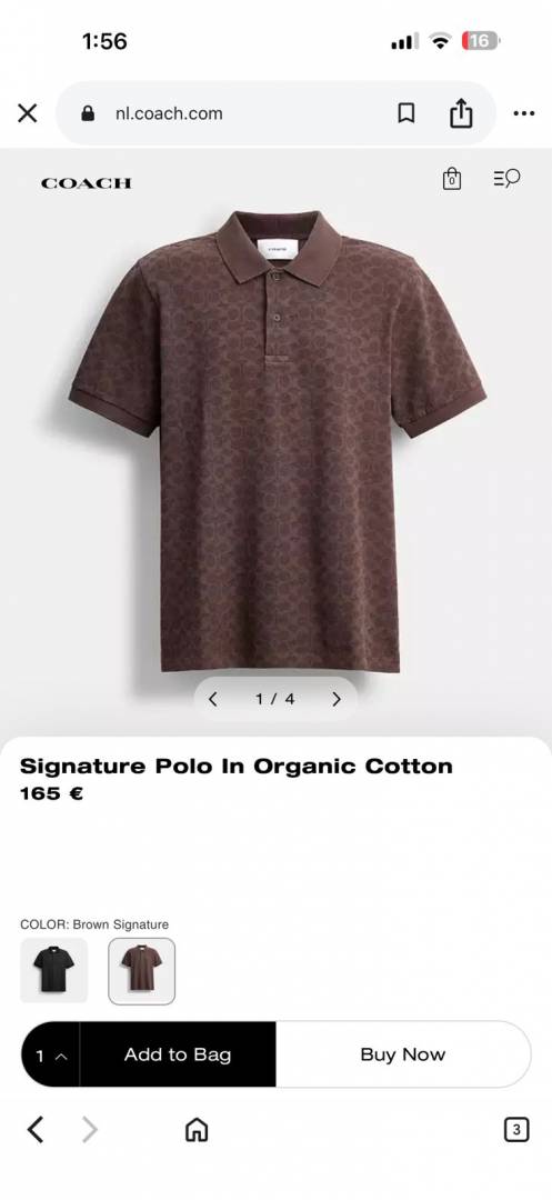 Coach Full Monogram Polo T-shirt Brown