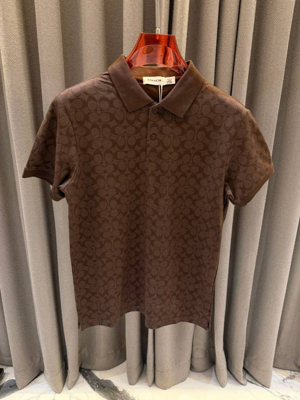 Coach Full Monogram Polo T-shirt Brown