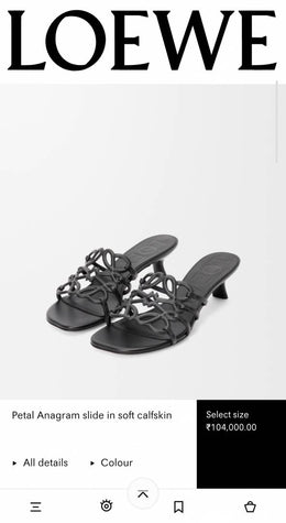 Loewe Petal Anagram Slides For Women With Original Box And Dust Cover