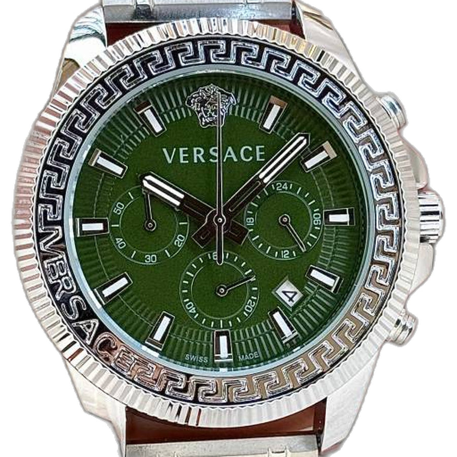Versace Greca Action Chronograph silver green
