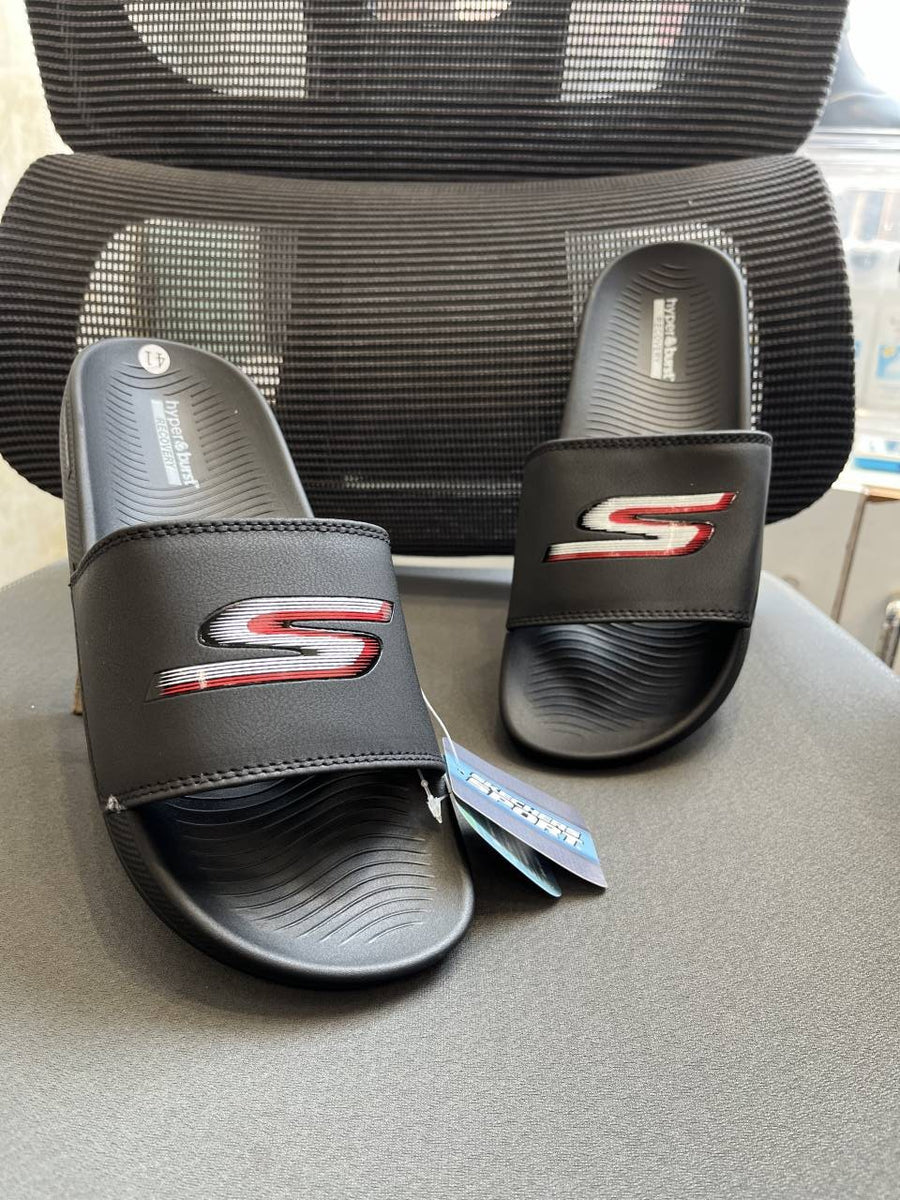 Skechers Hyper Burst Soft Slides S Print Black