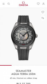 Omega Seamaster Aqua Terra World Map Automatic