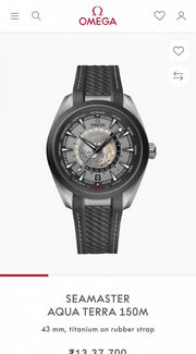 Omega Seamaster Aqua Terra World Map Automatic