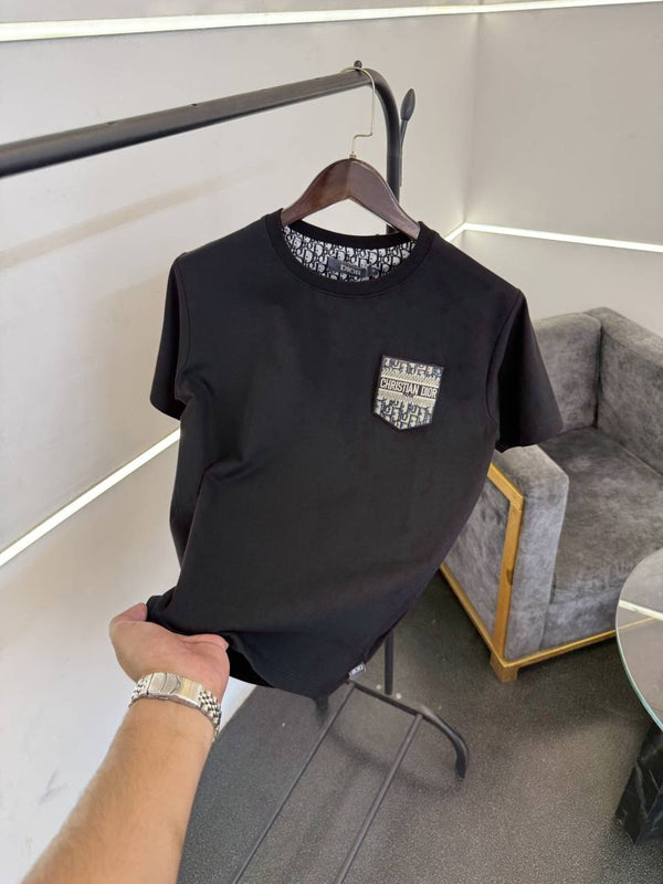 Christian diyor turkish imported round neck tshirt with brand patch black