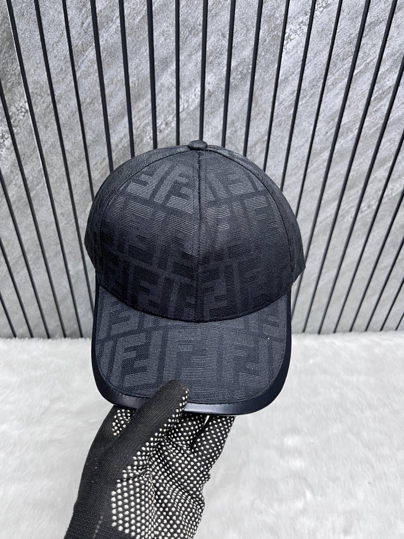 Fendi_FF_Roma_Black_Monogram_Premium_Unisex_Cap_With_Safety_Box