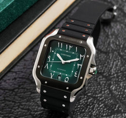 Cartier Santos Automatic black green arabic