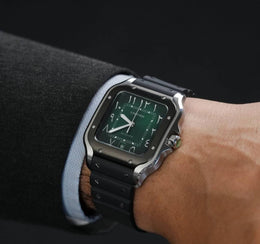 Cartier Santos Automatic black green arabic