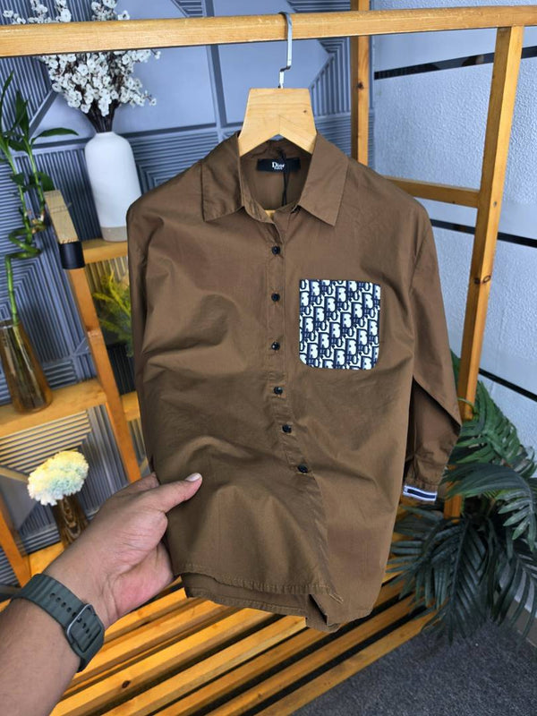 Dio MonogramLogo Shirt Brown S112-BR