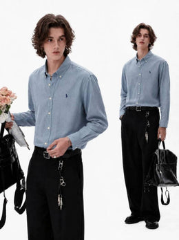 Ralph L-AURENx P-OLO IMPORTED STORE ARTICLE SHIRT linen fabric