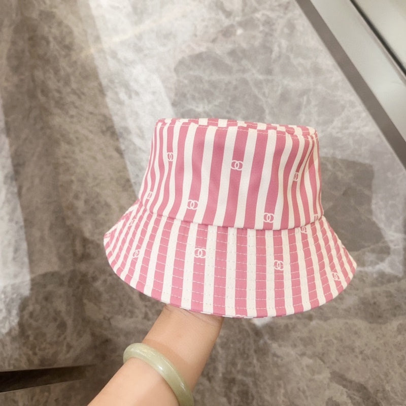 Chanel_Pink_White_Stripes_Premium_Bucket_Hat_(With_Safety_Box)