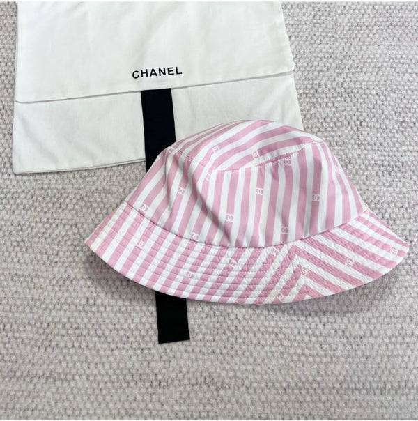 Chanel_Pink_White_Stripes_Premium_Bucket_Hat_(With_Safety_Box)