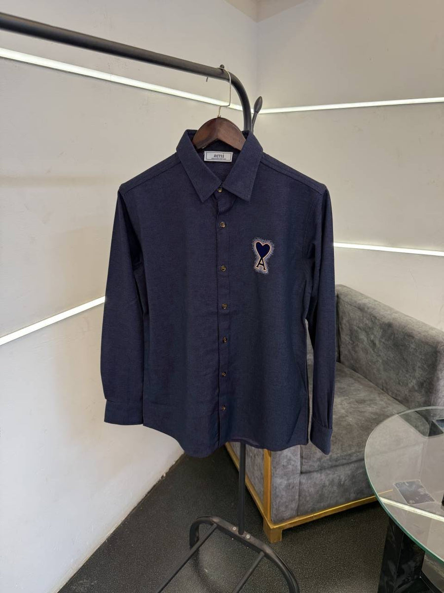 Ami navy denim style imported shirt with front and back pattern