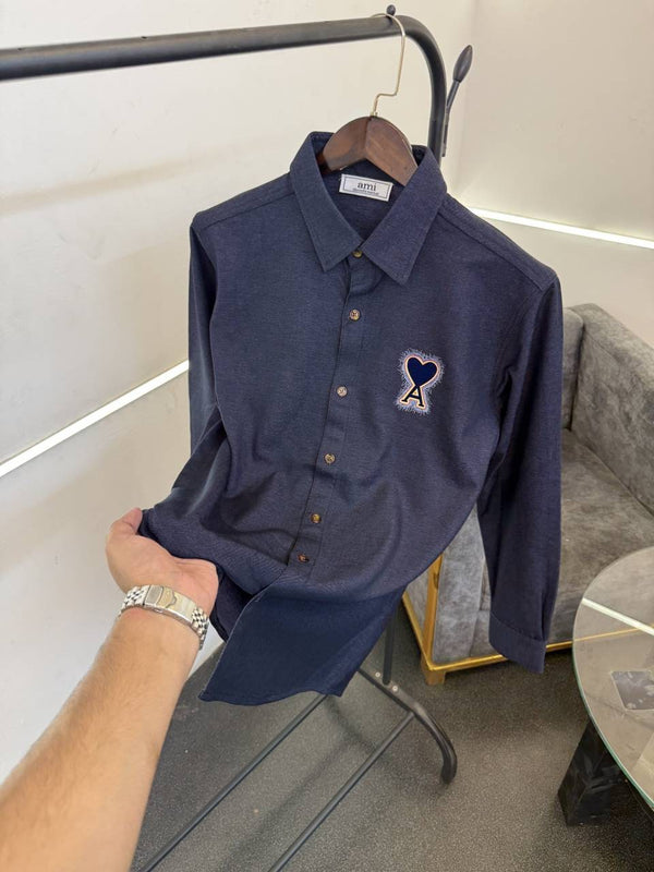Ami navy denim style imported shirt with front and back pattern