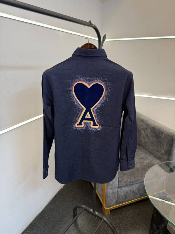 Ami navy denim style imported shirt with front and back pattern