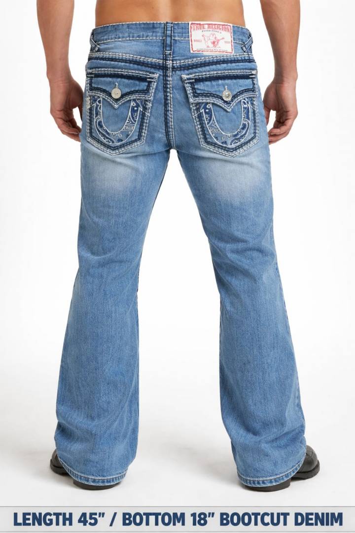 True Religio n Light Shade Boot cut Premium Imported Stretchable lycra fabric Denim with back flap pocket Design Denim 3954