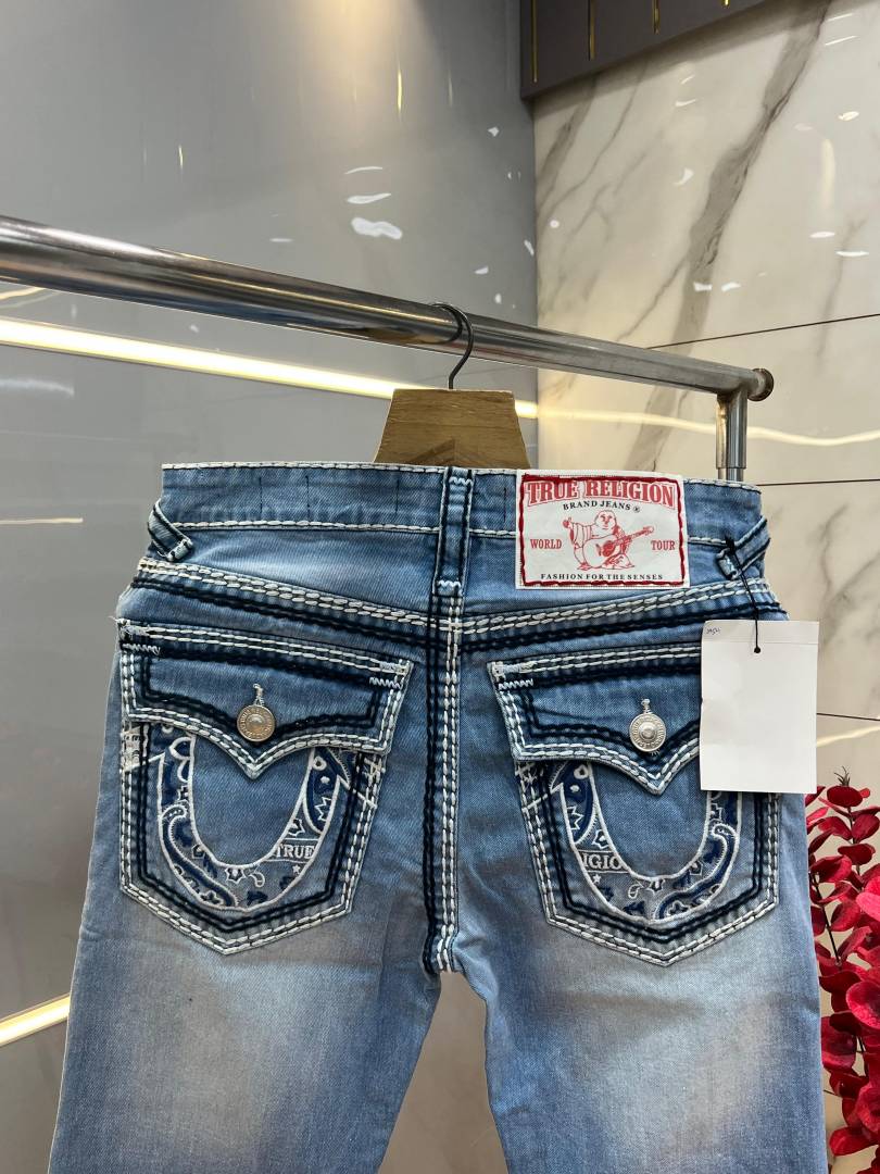 True Religio n Light Shade Boot cut Premium Imported Stretchable lycra fabric Denim with back flap pocket Design Denim 3954