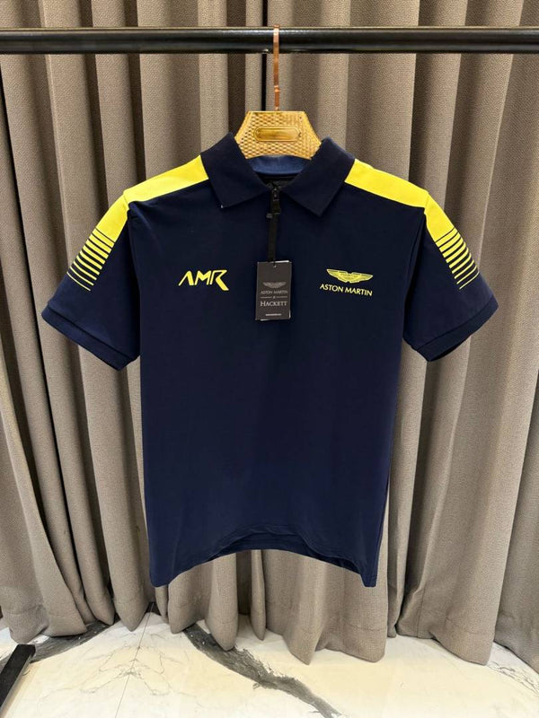 HACCKET ASTON MARTIN POLO SURPLUS BLUE YELLOW