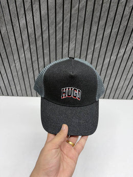 Hugo Bos_Black_Grey_Small_Front_Logo_Premium_Unisex_Cap