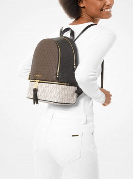 Michael Kors_MK Rhea Backpack With Dust Bag (Coffee White - 758)