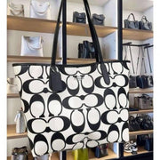Signature City Limited Edition Premium Tote Bag With OG Magnetic Box & Dust Bag (Black White-874)