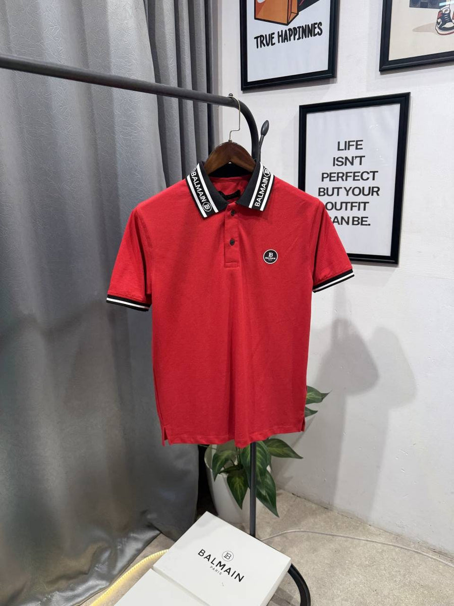 Balmain imported box pack polo tshirt red