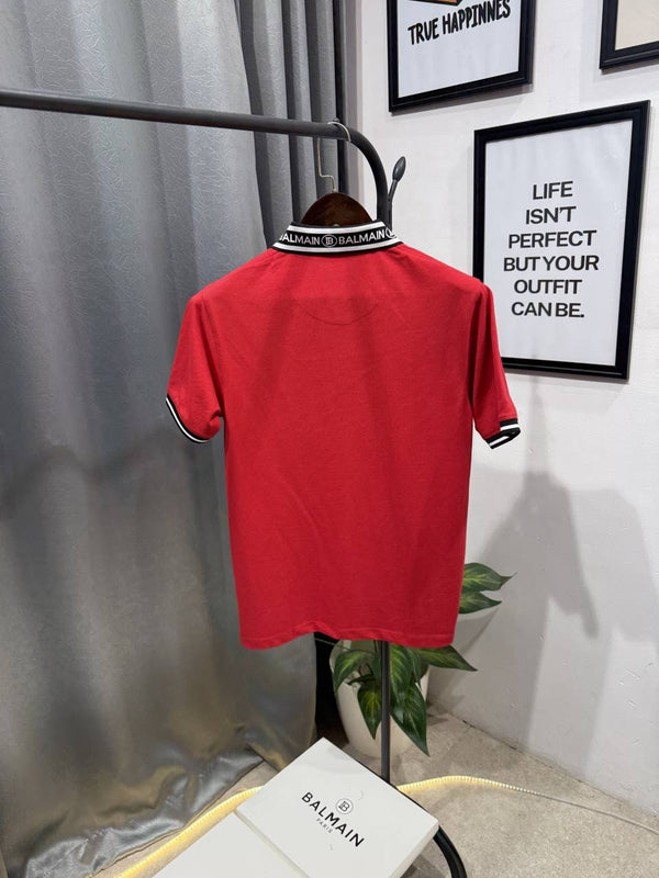 Balmain imported box pack polo tshirt red