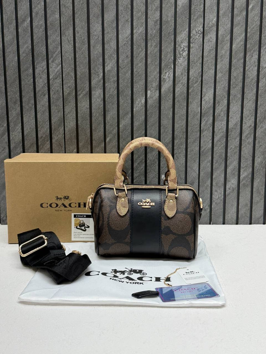 Coach Rowan Mini Coffee-Ap-Black With OriginalBox DustCover