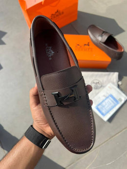 Hermes Leather Premium Loafer Brown