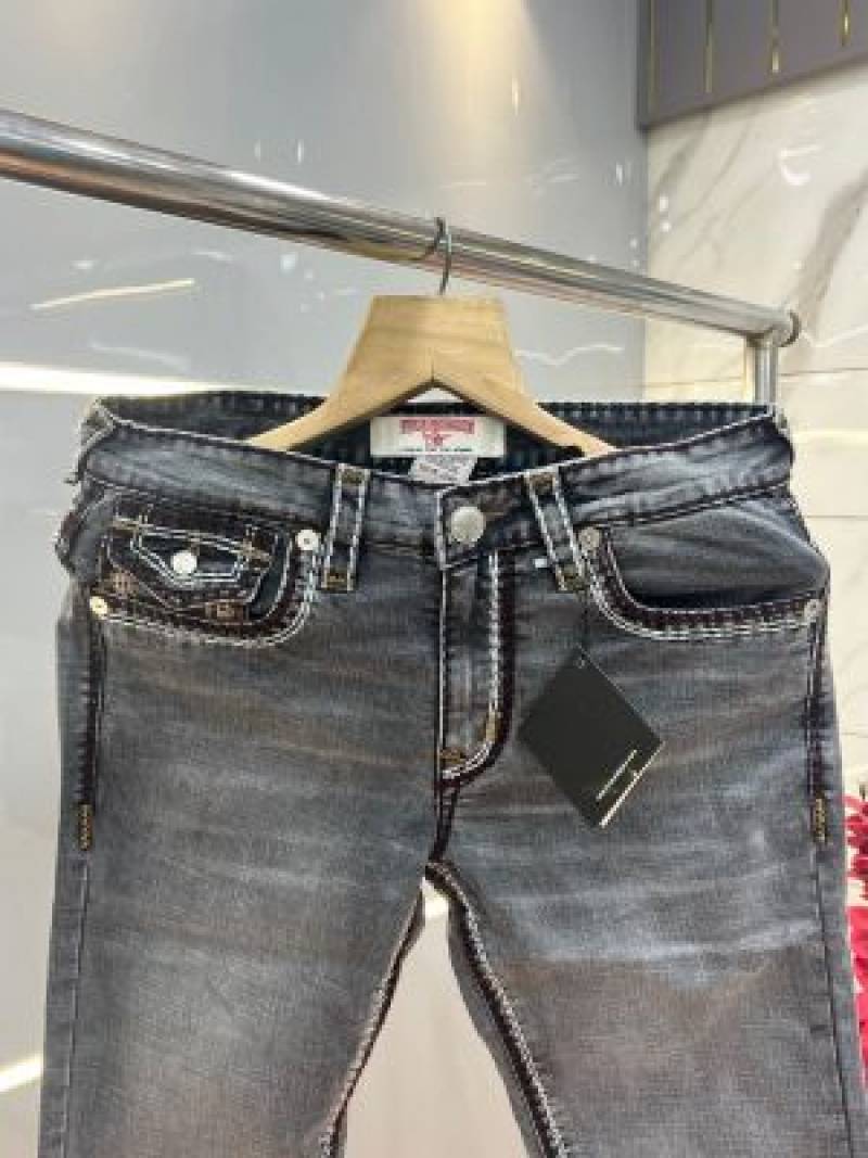 True Religio n Light Grey Shade Straight Fit Premium Imported Stretchable lycra fabric Denim with back flap pocket Design 3709