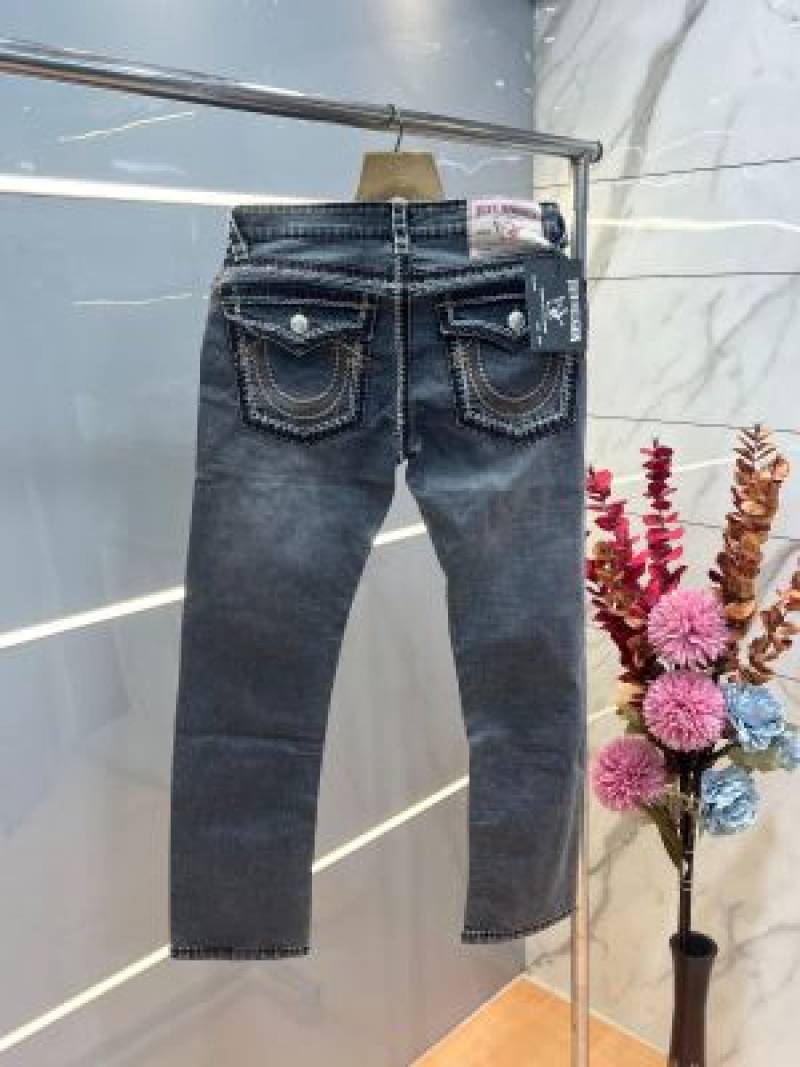 True Religio n Light Grey Shade Straight Fit Premium Imported Stretchable lycra fabric Denim with back flap pocket Design 3709