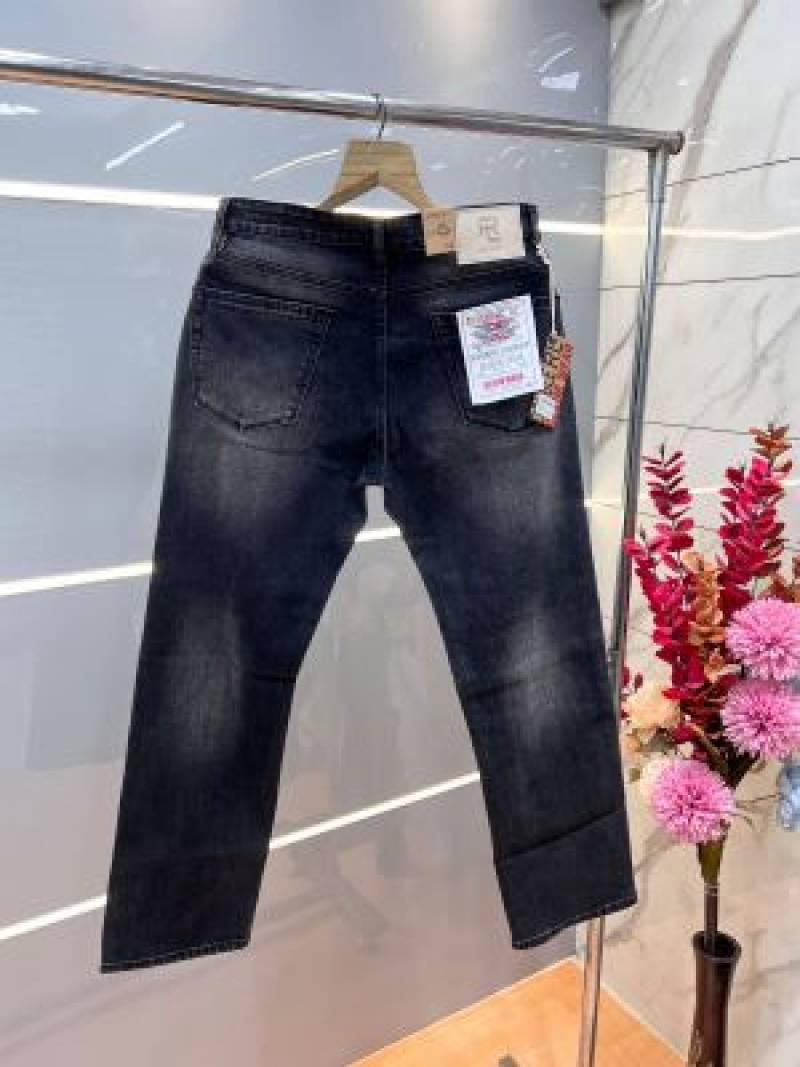 Ralph lauren light shade premium imported stretchable lycra fabric straight fit denim with embroidered work 3373