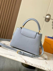 Louis Vuitton_LV Capucines M23199 Premium Quality Leather Bag With OG Box & Dust Bag & Extra Shoulder Strap (Grey - 998)