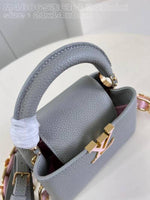 Louis Vuitton_LV Capucines M23199 Premium Quality Leather Bag With OG Box & Dust Bag & Extra Shoulder Strap (Grey - 998)