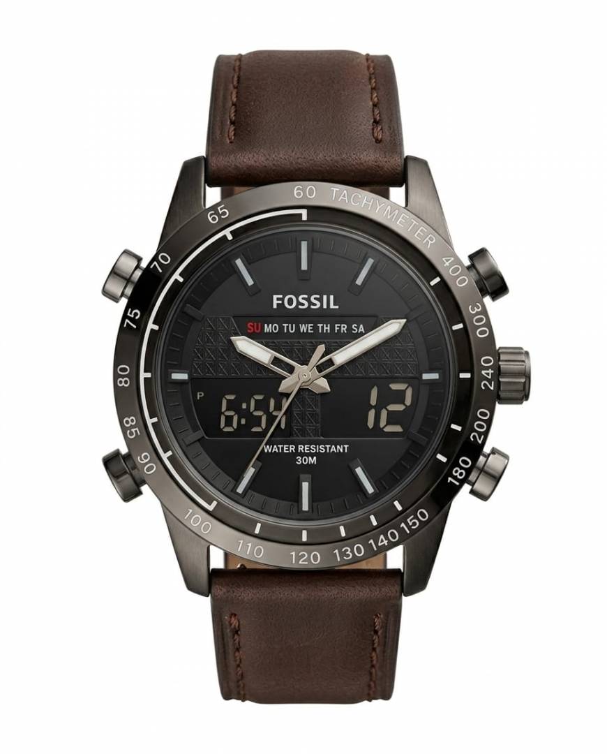 Fossil_il Digital Dial Time Brown Dial