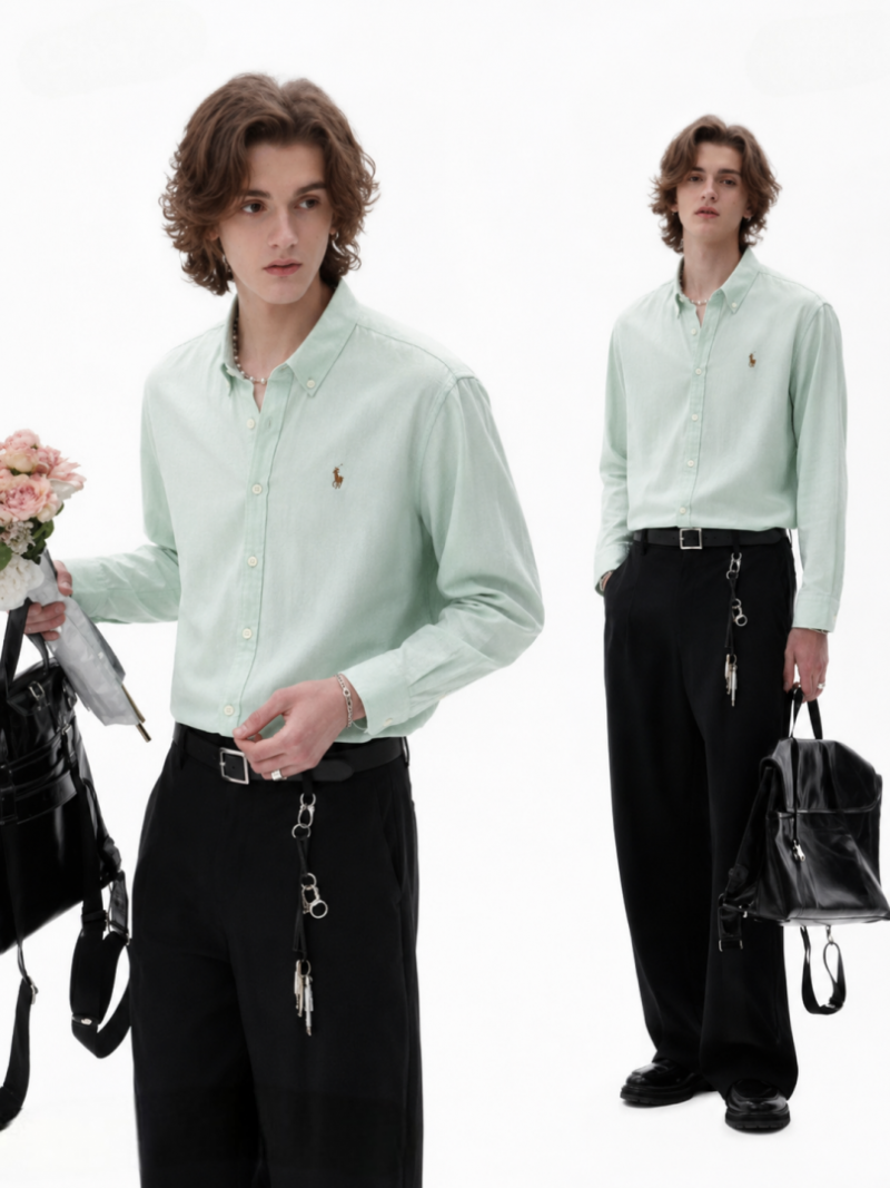 Ralph L-xAUREN P-OLO IMPORTED STORE ARTICLE SHIRT linen fabric