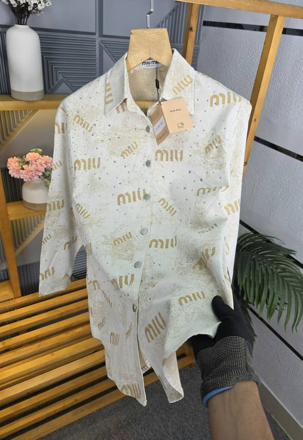 MIUM LOGO SHIRT BROWN S140-BR