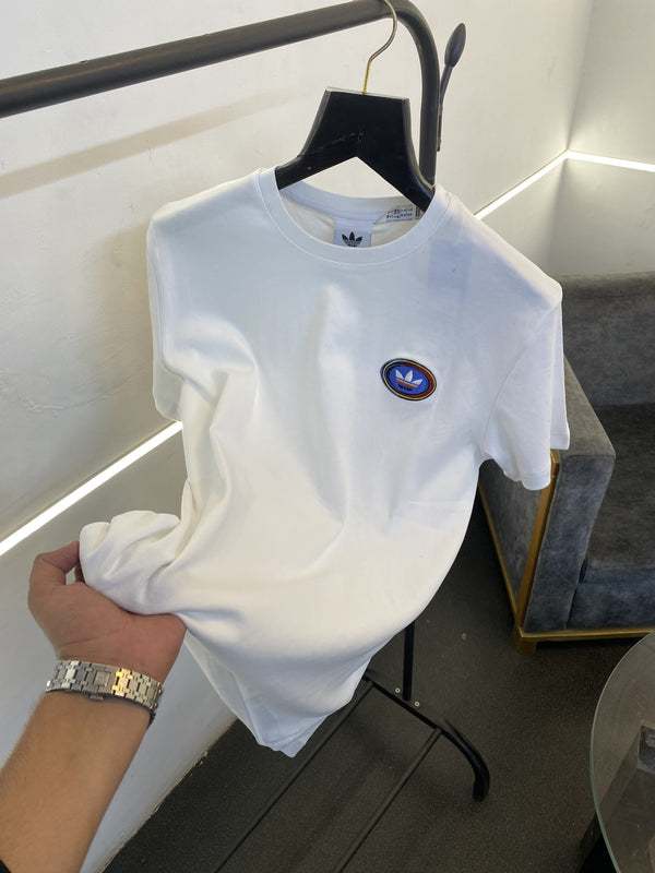 Adidas round neck imported tshirt with front and back logo