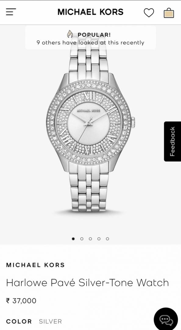 Michael Kors Harlowe Pave Silver