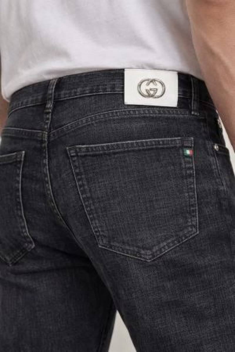 Gucci Carbon Black Shade Straight Fit Premium Imported Stretchable Lycra Fabric Denim 3839